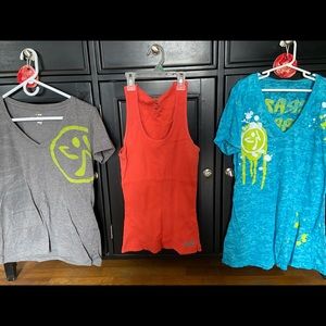 3 size large Zumba tops
